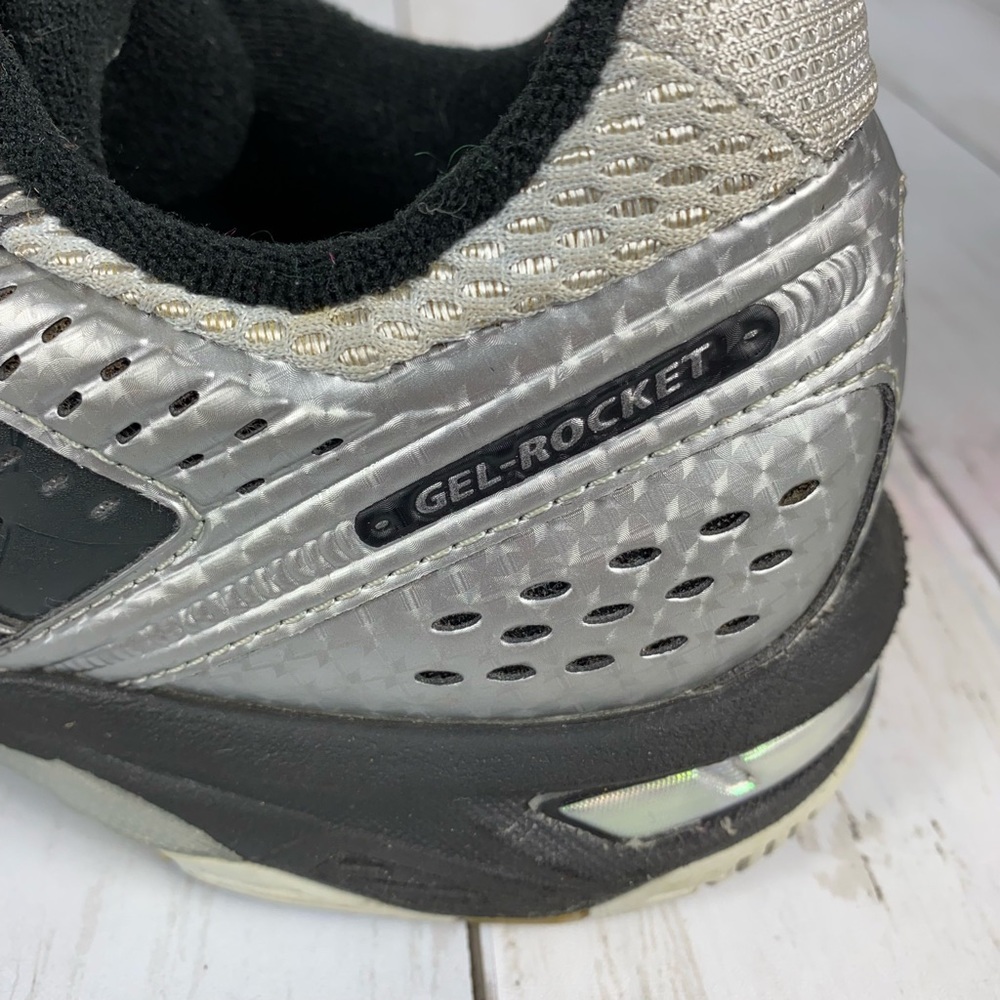 Asics Gel-Rocket Shoes Women’s Size 9.5 Athletic Running B053N Black Silver - Picture 8 of 12